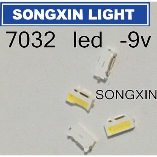 200PCS 7032 SMD Side LED Beads Cold White 1W 350mA 9V For TV/LCD Backlight For SAMSUNG chip-3 LUMENS