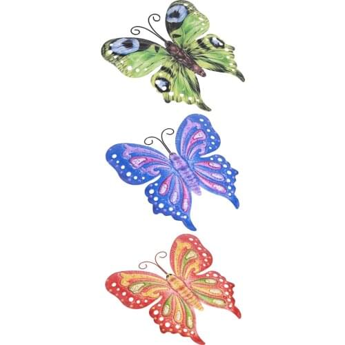 3pcs 3D Metal Butterfly Home Wall Art Decoration Garden Hanging Sculpture for Patio Backyard Indoor Outdoor