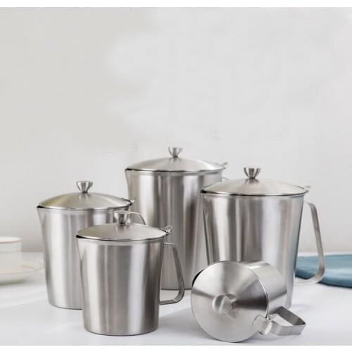 304 Large mouth Stainless steel measuring cup with Handle cap Graduated beaker laboratory Equipment Kitchen tools