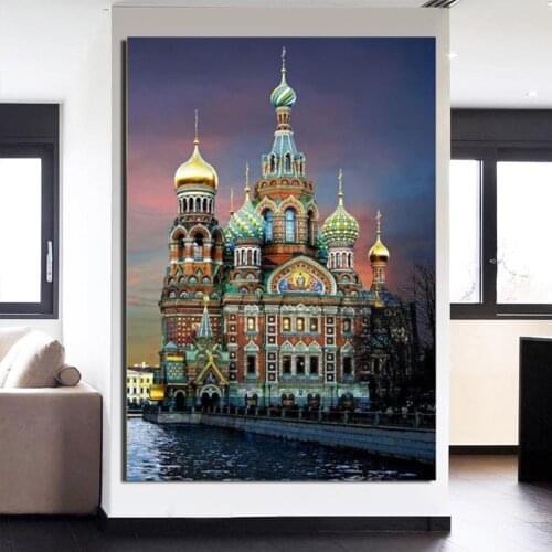 5d diy diamond embroidery church square diamond painting diamond painting cross stitch rhinestone home decoration children gift