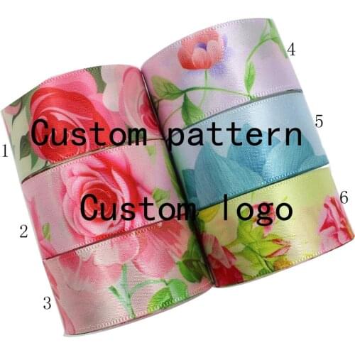 Free shipping 50 yard custom satin ribbon cartoon printed satin ribbon