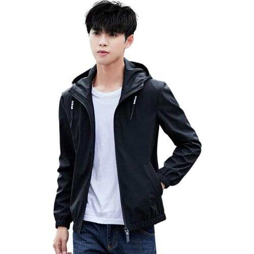 TFETTERS 2020 Fall Fashion Men Jacket Streewear Style Rib Long Sleeve Sold Color Hooded Jacket Oversize Coat M-5XL