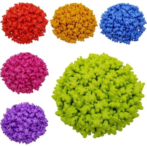 Jewelry Accessories 14*12mm Spacer Beads Kids bead DIY Gift Solid color Beautiful Necklace Bracelet Making Cute Bear Loose 50PCS