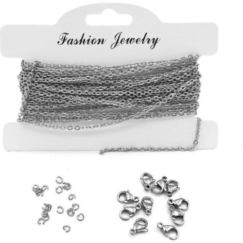 5m/lot 1/1.5/2/2.5mm Stainless Steel Necklace Chains and Lobster Clasp for DIY Anklet Bracelet&necklace Jewelry Making Materials