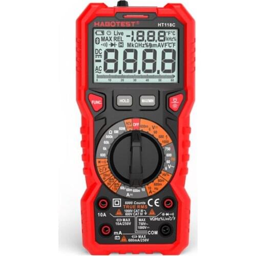 HT118 6000 Counts 1000V AC DC Digital Multimeter NCV Live C/F Duty Multimetro Voltage Meter