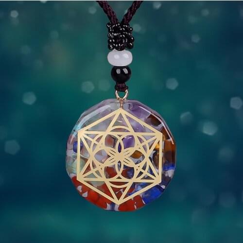 Flower of Life Orgonite Necklace Energy Converter Yoga Meditation Crystal Pendant For Men Women Amulet Jewelry Gift