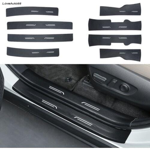 For Toyota RAV4 RAV-4 XA50 2019 2020 2021 Carbon Fiber Interior Exterior Threshold Door Sill Decoration Strip Welcome Pedal