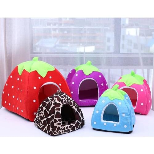Pet Small Dog House Kawail Print Folding Portable Cat Bed House Soft Warm Medium Dog Bed Puppy Blanket for Chihuahua Petshop