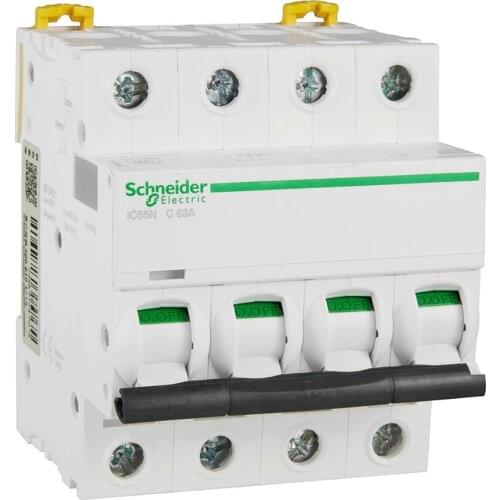 Export IC65N Distribution Protection Small Circuit Breaker Original C Curve 4P 63A Mini DIN Rail Installation A9F18463