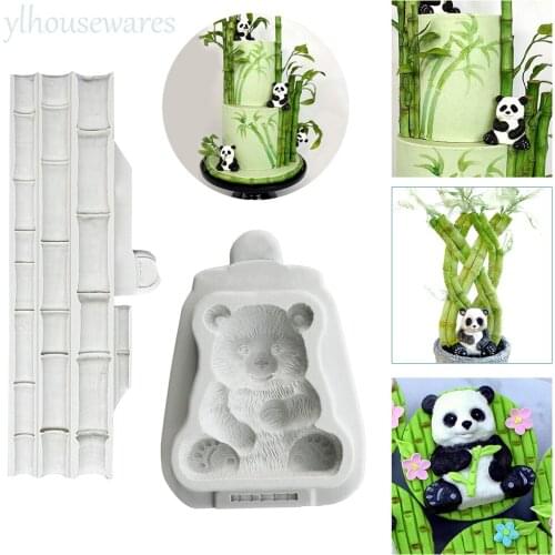 New baking tools, simulation panda and bamboo chocolate mold, fondant chocolate cake silicone mold