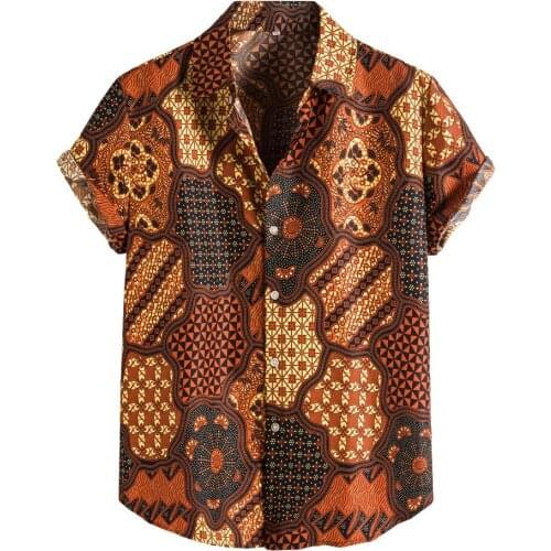 Halloween Printing Casual Shirt Men Fashion Short Sleeve Turn Down Collar Casual Shirts Big Size Summer Social Blouse Drop Ship