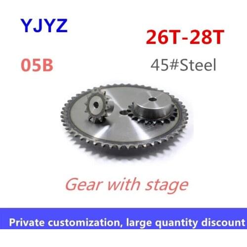 05B Chain wheel 26/27/28teeth spot 45# steel tooth surface quenching 2.5 points chain wheel pitch 8MM special offer
