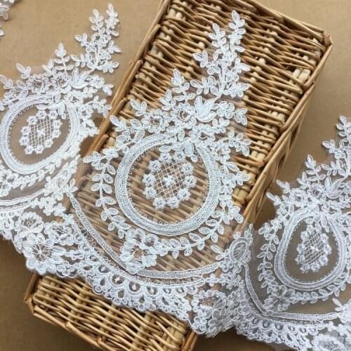 3Yards/pack Refined Luxury with Continental Car Bone Sequined Lace Wedding Dress Accessories Lace Trim RS1199