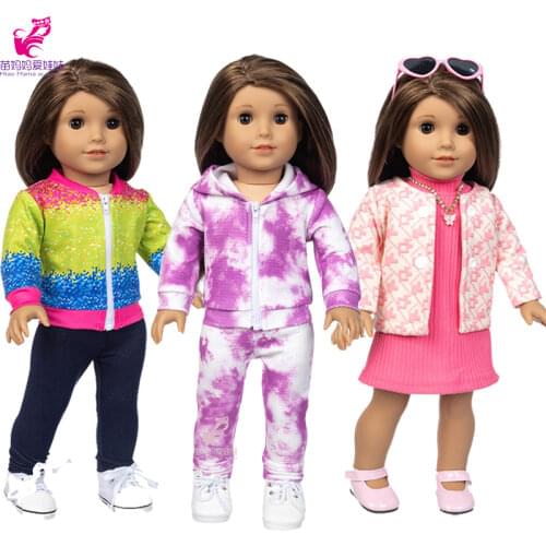 Doll Clothes Coat For 18 Inch Girls Dolls Clothes Jacket Denim Pants Baby Doll Outfits Children Gifts