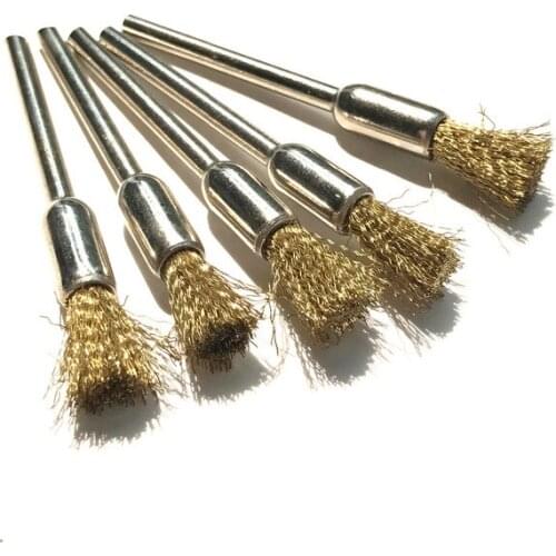 100pcs/set 3*6mm brass wire brush for brushing derusting polishing wheel grinding head flat steel wire