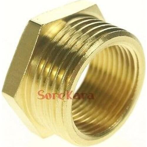 Brass Reducer 3/4" BSP Male Thread to 1/2" BSP Female Thread Reducing Bush adapter Fitting Gas Air Water Fuel