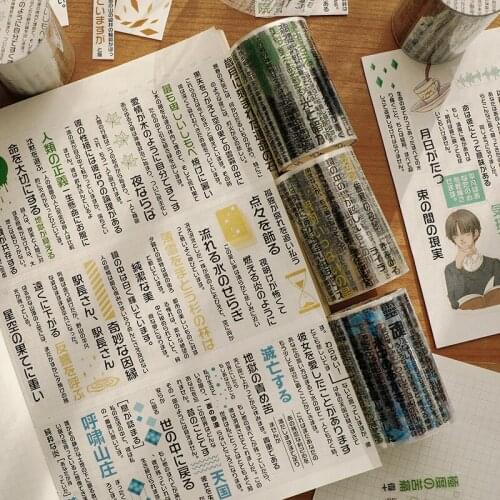 PET Tape Creative Text Letters Scrapbooking Diary DIY Photo Album Decoration Adhesive Tapes Paper Japanese Stationery Sticker