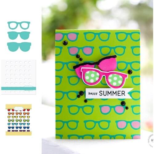 Summer Sunglasses Die Stamps And Dies New Arrival 2021 Scrapbook Diary Decoration Stencil Embossing Template DIY Make Albums
