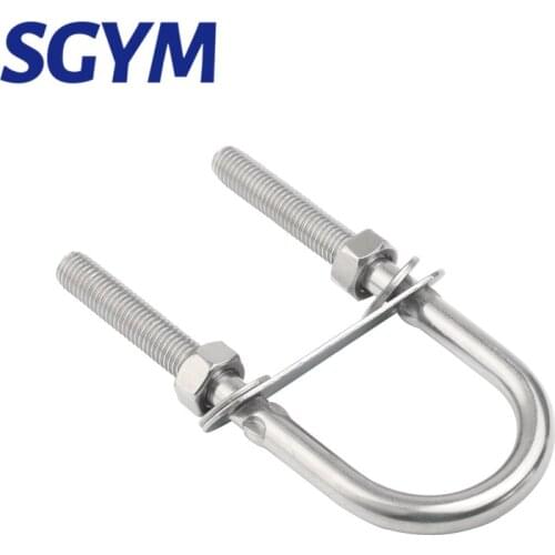 Hot 1pcs M4 M5 M6 M8 M10 M12 U Bolt 26mm 30mm 50mm Inner Width U-Bolt with Nuts Frame Straps 304 Stainless Steel Fastener