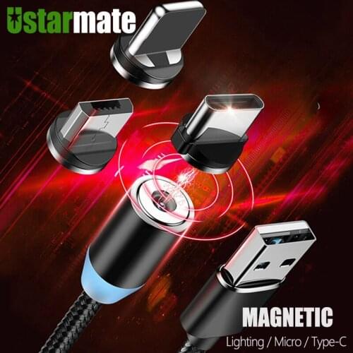 Magnetic USB Mobile Phone Cable For iPhone Lighting Samsung Huawei Xiaomi Type-C Magnet Micro USB Charger Cables 1M Data Line