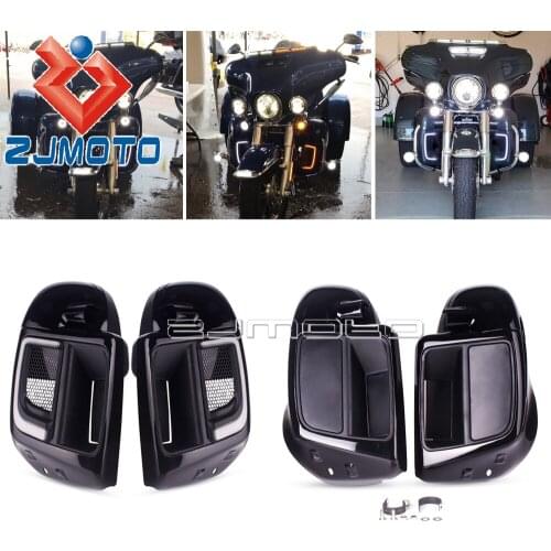 Lower Vented Fairing Leg Warmer For Harley 2014-up Road King Electra Glide Ultra Classic Freewheeler LED Turn Signal Lamp Light