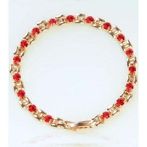 2021 New Temperament Shiny Elegant And Exquisite Rose Gold Color 585 Inlaid Square Stone Stitching Bracelet Strap Bracelet