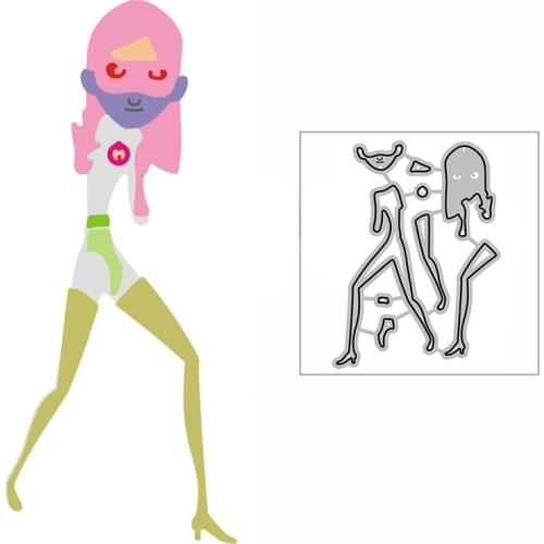 New Masked Boxing Girl Craft Embossing Mold 2021 Metal Cutting Dies for DIY Decorative Scrapbooking Album Card Making No Stamps