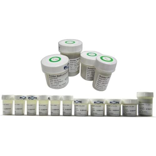 PMTC 250K Leaded BGA Solder Ball 0.2/ 0.25/ 0.3/ 0.35/ 0.4/ 0.45/ 0.5/ 0.55/ 0.6/ 0.65/ 0.76mm for BGA Rework Reballing Kit