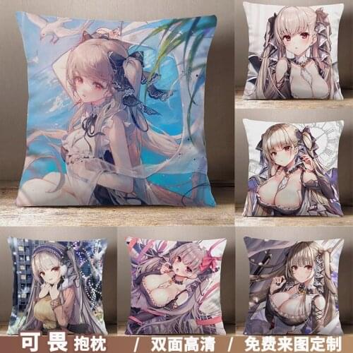 Anime Game Azur Lane Formidable Cartoon Square Throw Pillow Cosplay Siesta Short Plush Dakimakura Sofa Cushion Gifts 45*45cm