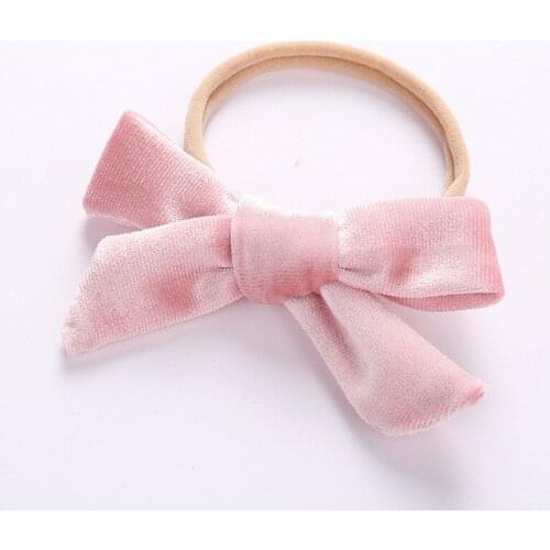 Cute Velvet Headbands For Girls Handmade Baby Girls Soft Cute Nylon Headbands Elastic Headband For Toddlers Hair Accessories 1pc