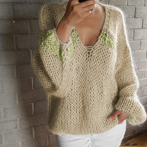 Pullover Fabulous Warm Knitted Sweater Casual Women Sweater Long Sleeve for Dating