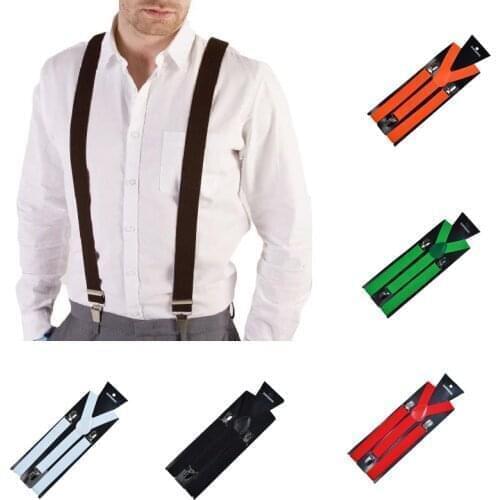 Adjustable Suspenders For Men Shirts Pants Jeans Fashion Clip-on Braces Unisex Solid Color Slim Wide Elastic Y-Shape Suspenders