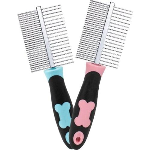 Two Sideds Dog Comb Dogs Cats Hair Removal Brush Flea Grooming Fine-toothed Cleaning Tool Lice Pet Supplies