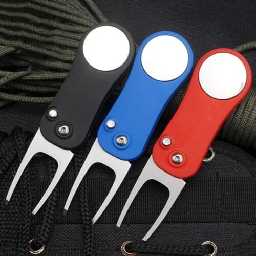 Putting Green Fork Foldable Mark Position Stainless Steel Portable Divot Tool for Outdoor dropshipping