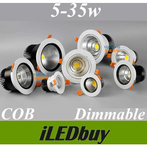Cree Cob Dimmable Led Downlight 5W 7W 9W 12W 15W 18W 25W 35W Led Recessed Spot Lights Lamp Cabinet Light bulb AC85-265V +Driver
