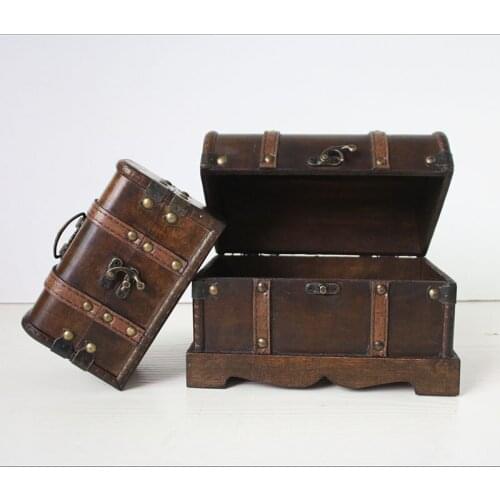 Vintage Handmade Wood Box Storage Organizer Jewelry Bracelet Pearl Case Gift Storage Box Antique Treasure Chest Storage