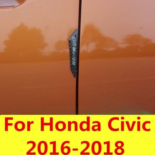 Waterproof Car Door Side Protector Bumper Strips Decal Decorative Anti-Collision Bar For Honda Civic 2016-2018 10th Gen Sedan