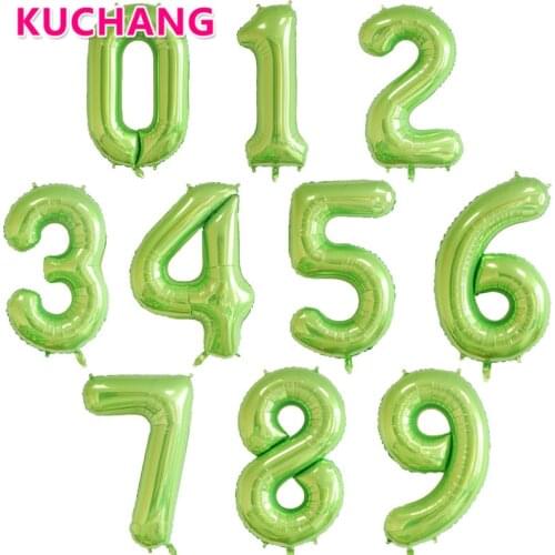 1PC 40inch Fruit Green Foil Number Balloons New Digital Baby Shower Birthday Party Wedding Decorations Summer Party Supplies Toy
