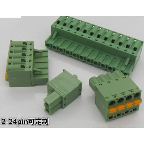 10sets 2EDGKD 5.08mm spring push-type plug terminal block plug 2p-16pin screw-free round hole