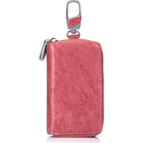 100% Genuine Leather Fashion Multifunction Keys Organizer card holder Keychain Holder Men Car Key Case Ladies Smart keychain