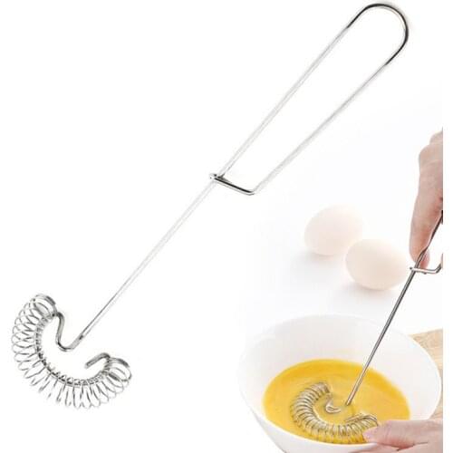 100pcs Kitchen Tool Stainless Steel Whisk Stirrer Mixing Mixer Egg Beater Foamer Rotate Hand Push Whisk Stiring Tool NO222