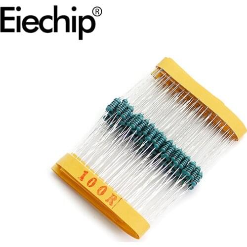 100pcs/lot 1/4W 1% Metal film resistor 100R 0.25W resistance 100 ohm Throught Hole