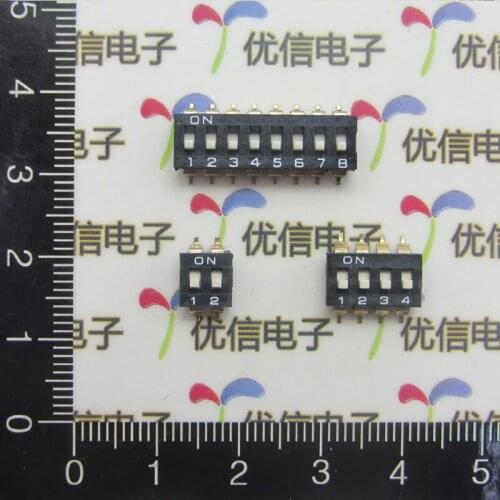 20pc 2/4/8bits 2.54mm SMD switch / digital switch / toggle switch black Color