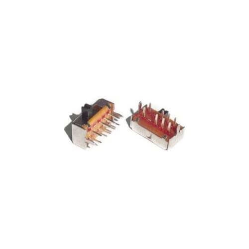 20pcs 8 Pin 3 Position 2P3T DP3T Slide Switch 0.5A 50V DC PCB SK23D07VG4 DIP Through hole PCB Horizontal Right angle