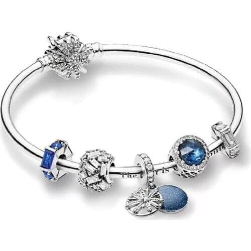 2020 New Dazzling Wish, Dark Blue Transparent Crystal Charm Bracelet Set, Luxurious Jewelry For Friends Exquisite Birthday Gifts