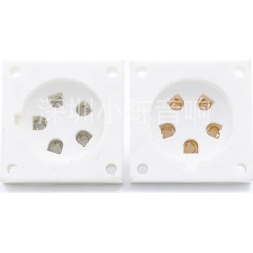 4Piece Ceramic 5 Pin Vacuum Tube Socket Aa Ba Cd Da With Gold Plated Feet TUS-P5