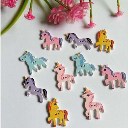 50pcs 2 Holes Colorful Mixed Cartoon Wooden Buttons DIY Crafts Sewing Buttons Embellishments for Scrapbooking Accessories