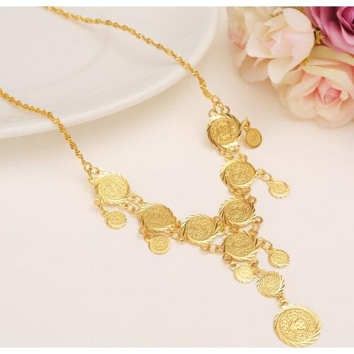 45cm high quality Islam Coin chocker Chain Jewelry Arab Necklace Gold Color Africa Middle East Metal Coin /Israel/Turkey/Egypt