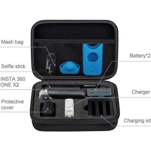 Portable Storage Bag EVA Waterproof Carrying Case for Insta360 One X2 / ONE X Video Camera Accessories Capacity Handbag