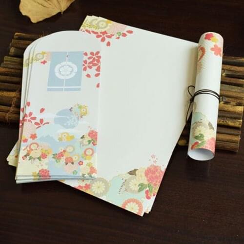 Flowers Envelope Letter Paper Set 10 Envelope 10 Sheets Letter Wedding Invitation Office School Supplies Writing Stationery